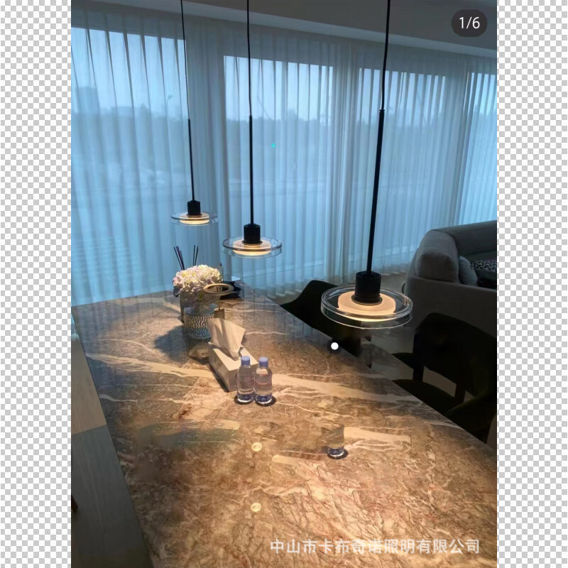 现代设计师极简餐厅吊灯北欧后现代简约创意玻璃吧台单头餐桌吊灯