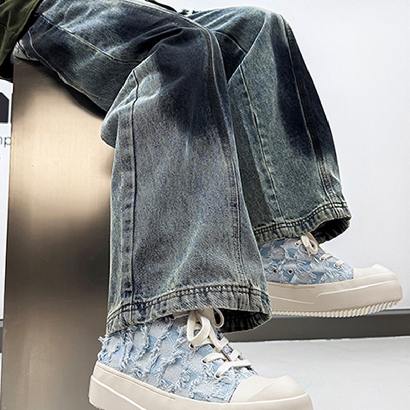 小众帆布鞋男2025m新款秋季青少年厚底内增高10CM高街ro大头板鞋