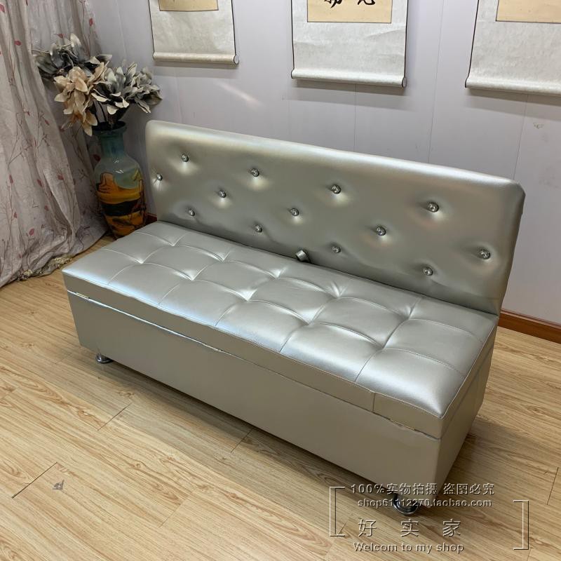 靠背储物凳试衣换鞋凳休息长沙发凳子卡座L椅收纳箱西皮商场吧台