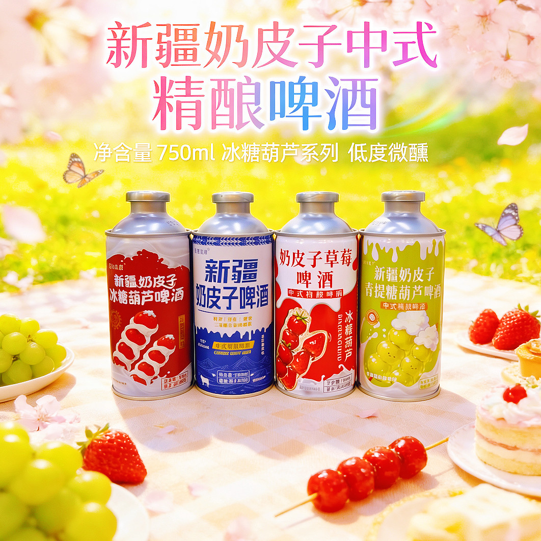 疆兄弟新疆奶皮精酿啤酒750ml冰糖葫芦青提草莓果味啤酒低度微醺