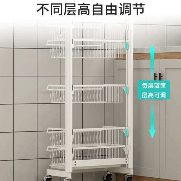 厨房置物架收纳太空铝多层落地靠墙放东西的水果篮子沙发旁书架柜