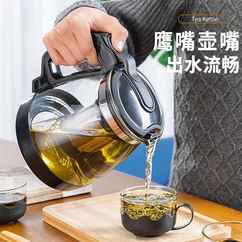 中式玻璃茶壶耐高温泡茶壶花茶壶办公室大容量冲茶器茶具套装水壶