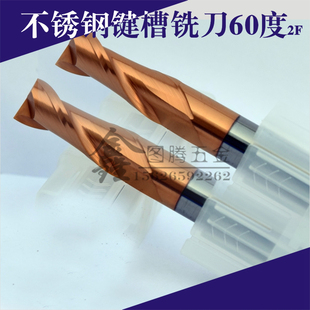60度钨钢铣刀合金铣刀2刃不锈钢铣刀锣刀键槽铣刀CNC加工中心铣刀
