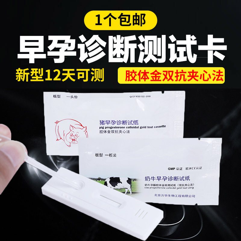 母猪早孕测试纸猪用测孕纸怀孕检测卡猪场测试剂牛用测试纸盒设备