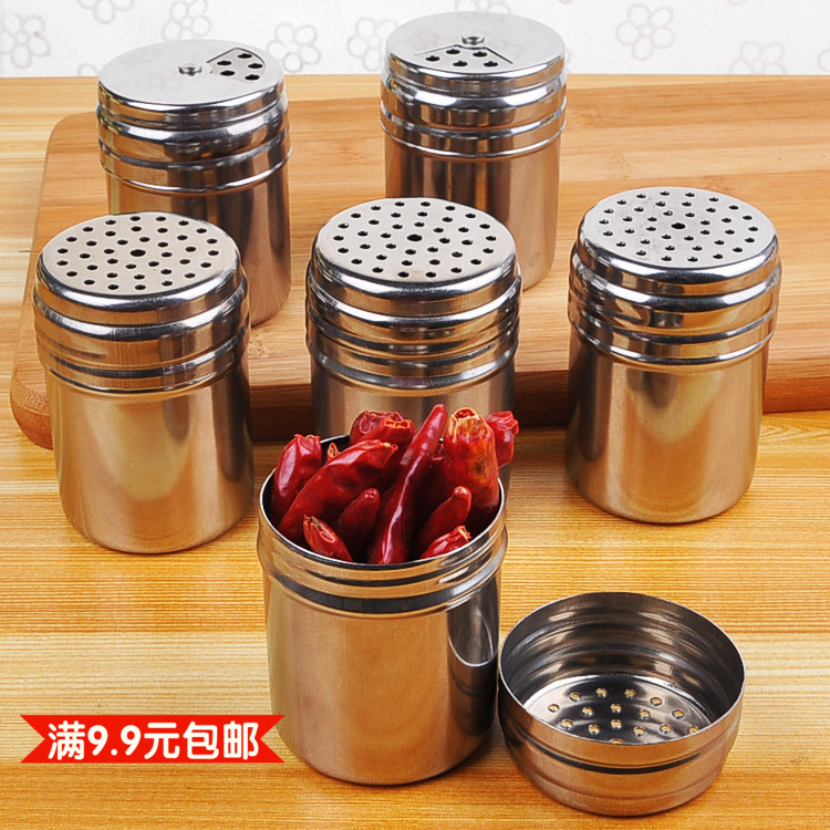 不锈钢调味罐 厨房调料盒 烧烤调味瓶 胡椒粉佐料罐 辣椒粉撒料罐