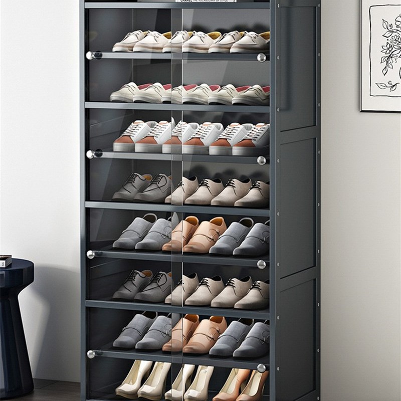 小户型入户防尘翻斗鞋架简约鞋柜带门家用门口超薄实木质阳台收纳