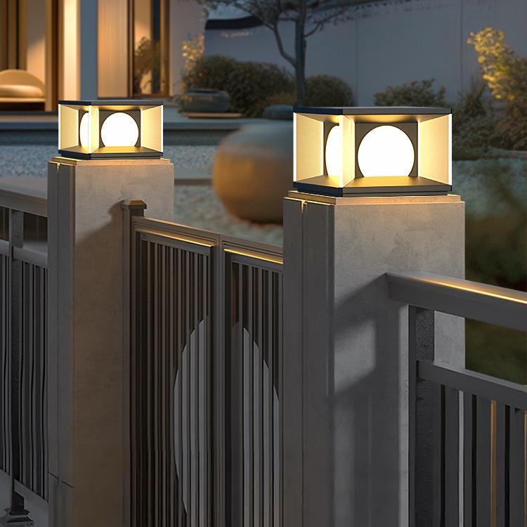 led防水别墅大门两侧柱子灯户外太阳能庭院灯院子装饰围墙门柱灯