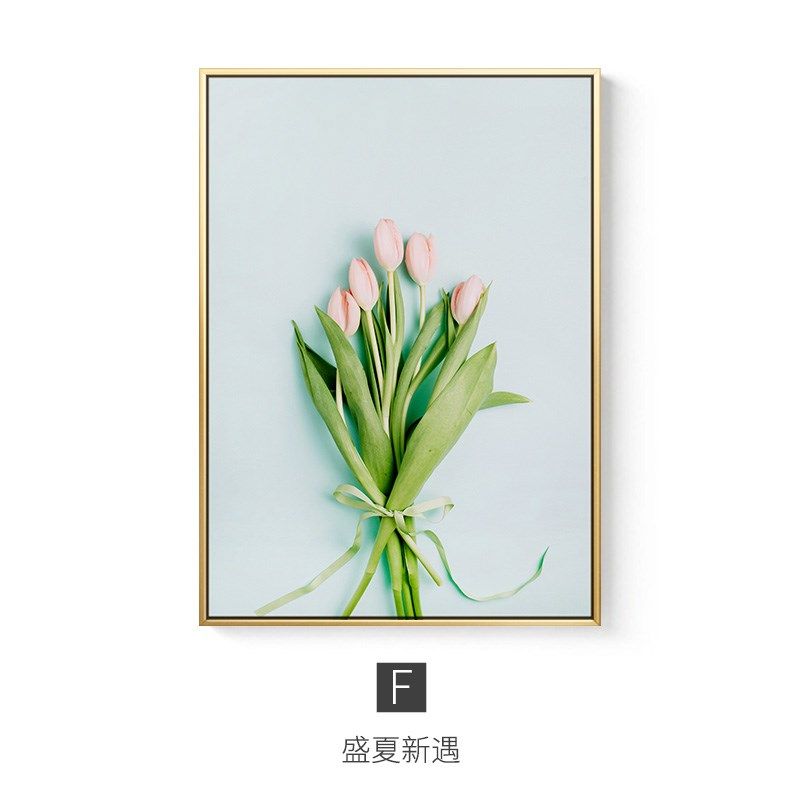 海龙红绿植北欧风格装饰画客厅挂画ins风餐厅组合沙发背景墙壁画