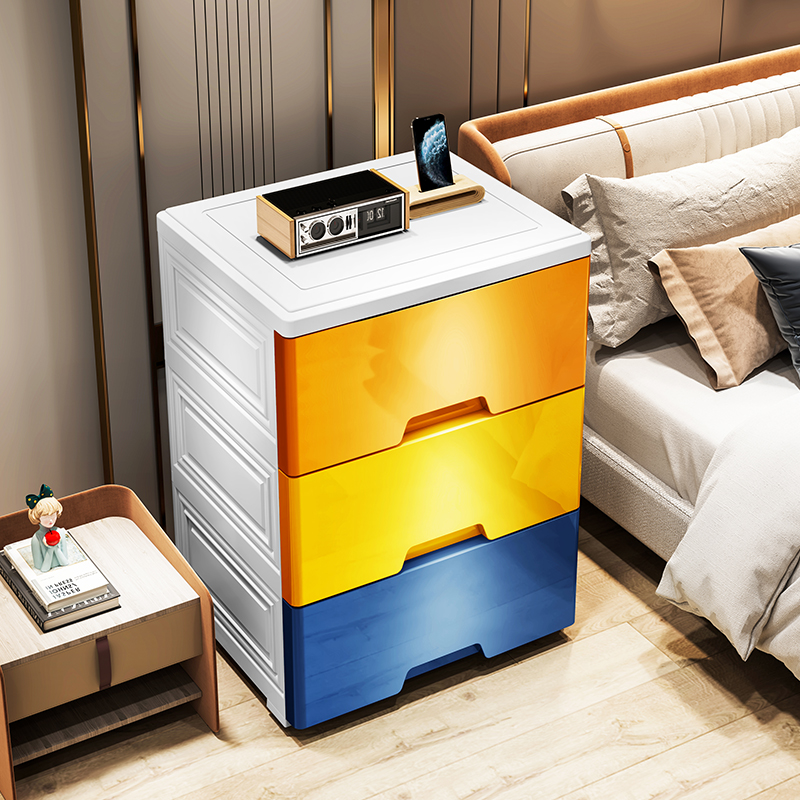 床头柜简约现代抽屉式小柜子卧室家用收纳柜塑料小户型床边储物柜