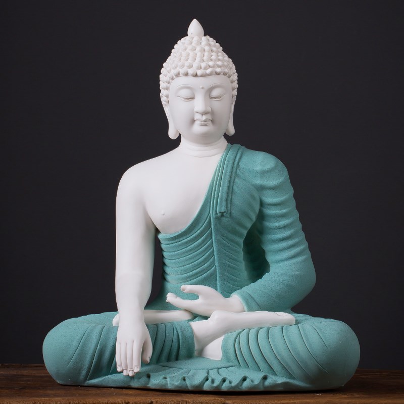 墨修缘德化白瓷中式禅意家居玄关装饰工艺品释迦牟尼佛陶瓷摆件