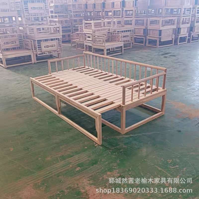 老榆木罗汉床小户型可推拉客厅沙割草机/草坪机