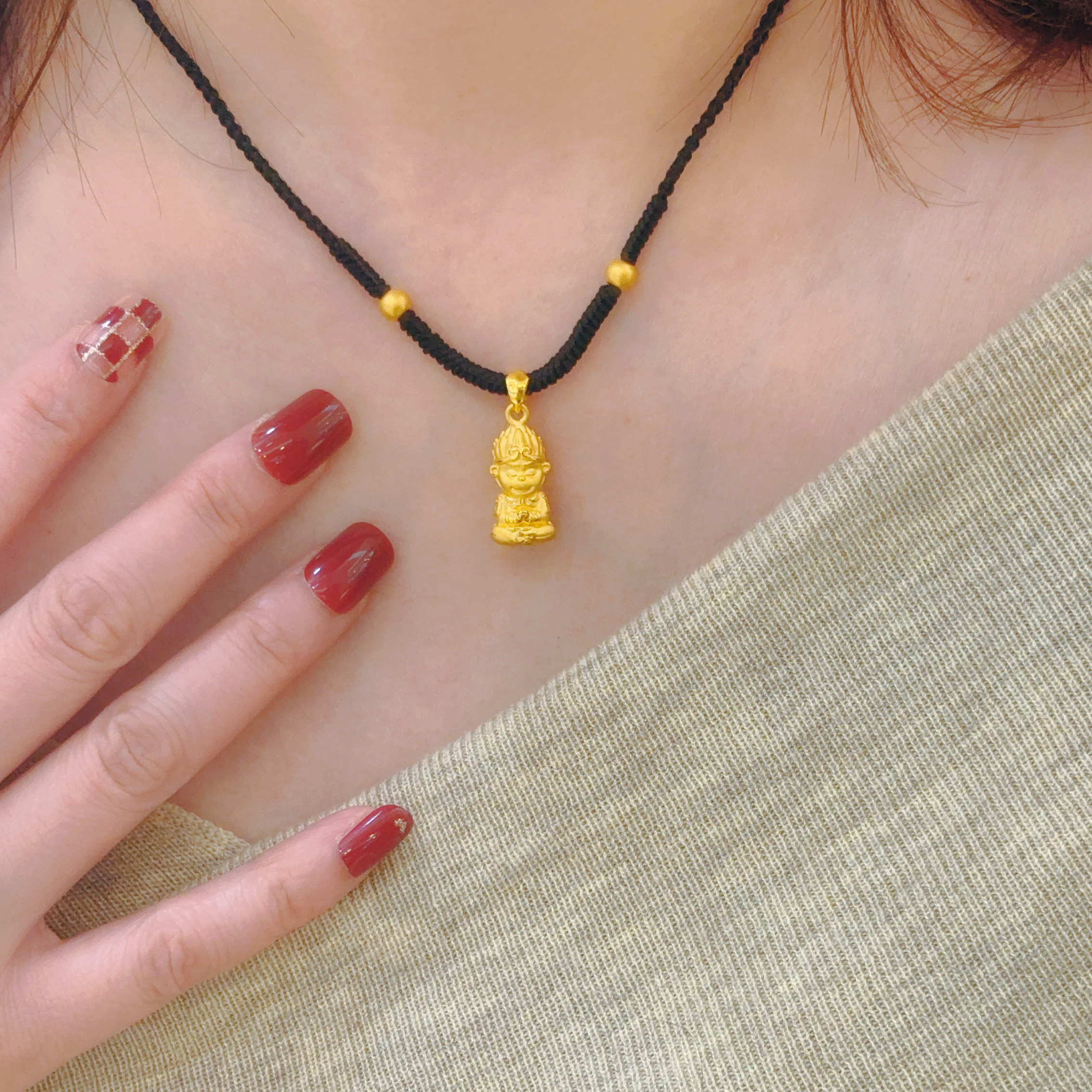 希曼汀足金999悟空立体纯金吊坠黄金齐天大圣挂坠项链绳送女友,黄金,小克重定价黄金吊坠,淘宝优惠券,粉丝福利购,淘宝优惠卷