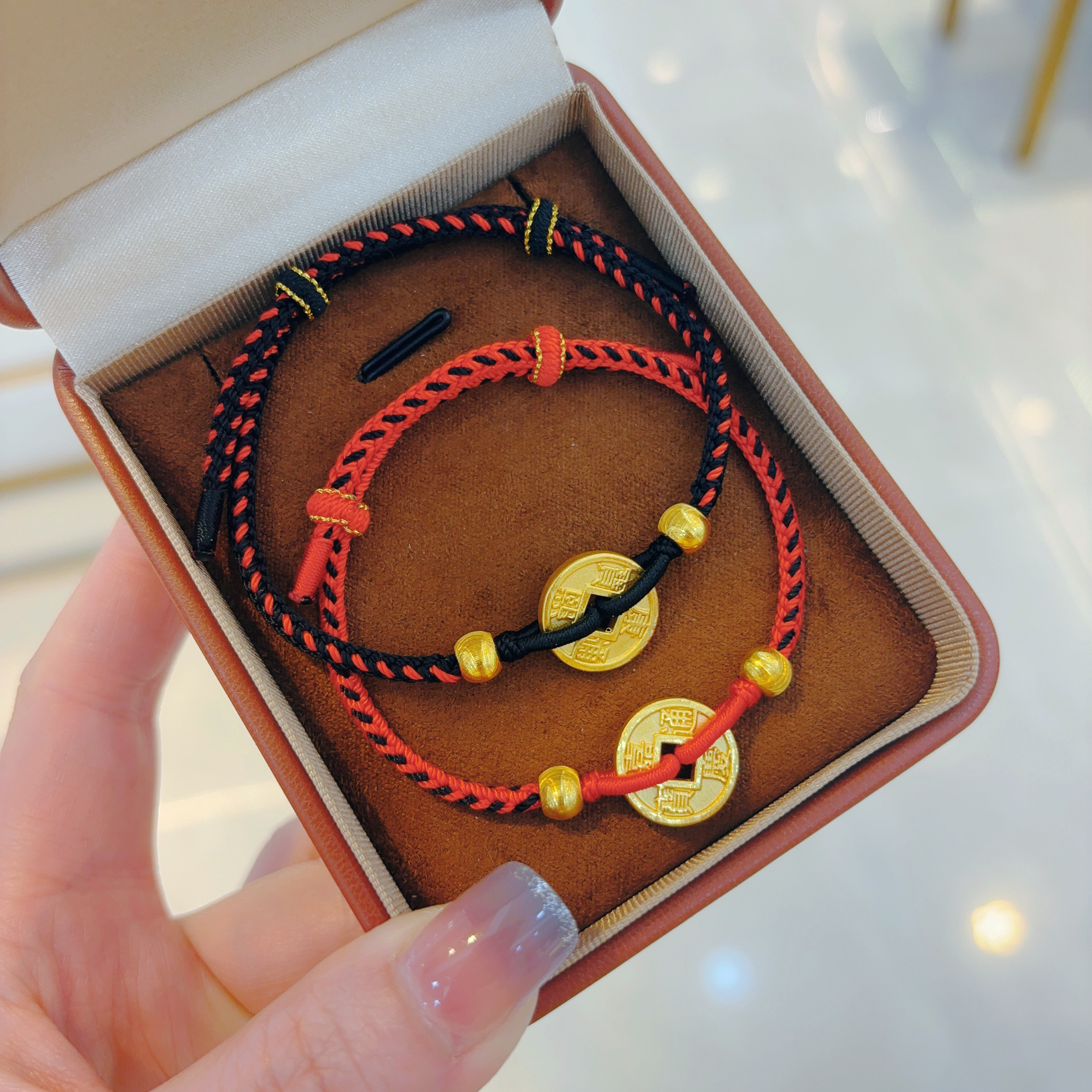 希曼汀999足金铜钱情侣款黄金五帝币编织闺蜜款手饰情人节礼物,黄金,小克重定价黄金手链,淘宝优惠券,粉丝福利购,淘宝优惠卷