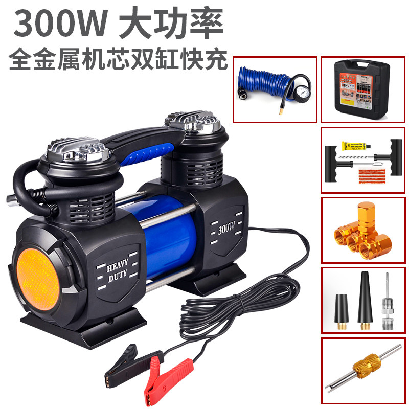 车载充气泵双缸高压大功率便携式汽车12V伏越野SUV轿车轮胎打气泵