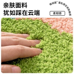 折扣价 家用小清新o卫生间地垫吸水垫浴室地毯进门口垫植绒厕