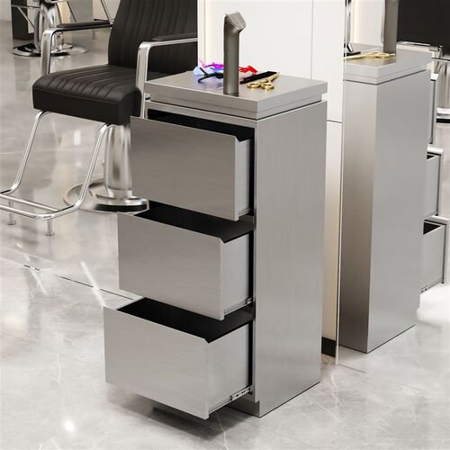 发廊专用工具台收纳储物柜带抽屉理发店美发工具柜子不锈钢