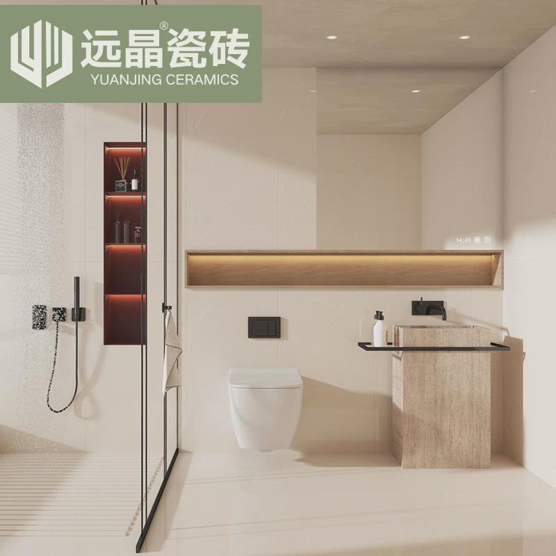 远晶 600x1200客厅地砖厨卫墙C砖防滑耐磨奶油亮光通体大理石瓷砖