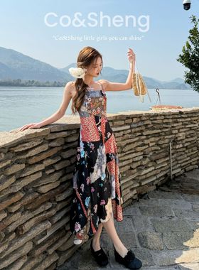 伊莉希安/cosheng重生小个子春夏新款吊带连衣裙度假风洋气衣服女