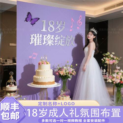 成人礼生日背景板装饰