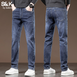 Baleno班尼路男士牛仔裤男款直筒修身弹力2026新款休闲长裤子男款