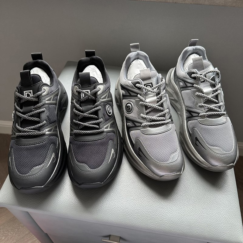 2025年春季新款男士网面运动鞋时尚轻便户外透气V休闲鞋跑步鞋男