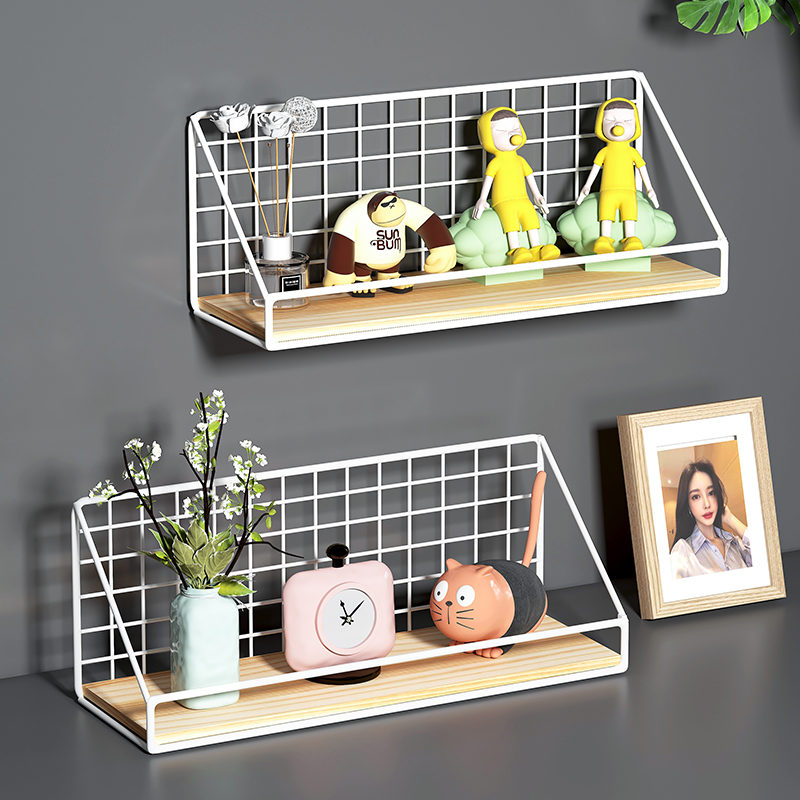 墙上置物架免打孔宿舍墙壁书架卧室床头床小房间神器挂墙壁挂支架