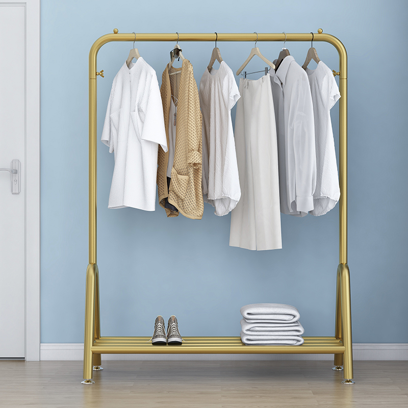 晾衣架落地卧室客厅家用挂衣服收纳架卧室凉晒折叠衣帽架子杆捍架
