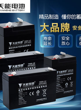 天能童车电池6V4V4.5AH10AH6伏12V7儿童三轮车电动玩具车汽车电瓶