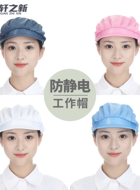 车间帽防静电帽无尘鸭舌工作帽十只装夏季防尘防灰劳保帽子男女