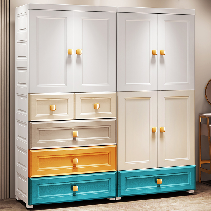 简易衣柜家用卧室儿童衣柜现代简约出租房用小户型塑料衣橱挂衣橱