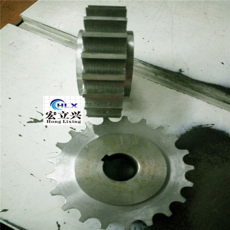 881钢制链轮21齿19齿25齿转弯链板配套齿轮不锈钢平板铁轮滚实心