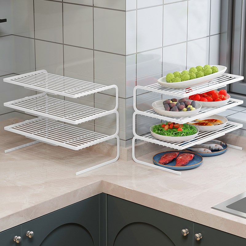 厨房多层备菜置物架多功能配菜盘神器台面桌面落地架子盒收纳分格