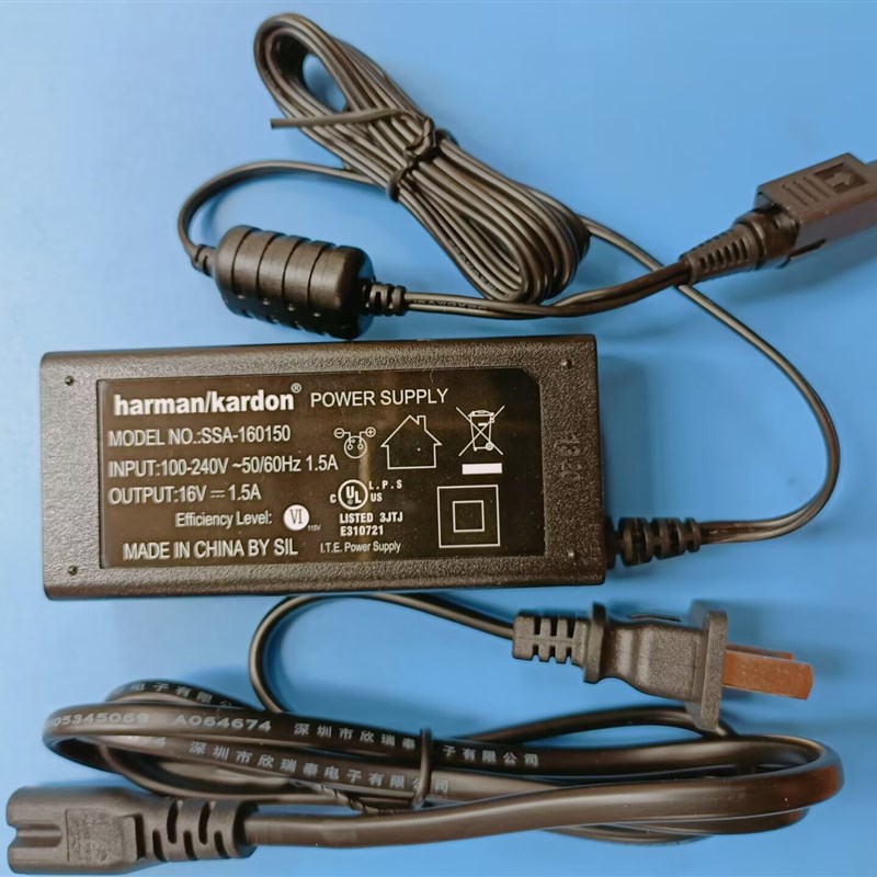适用三针插头哈曼卡顿音箱16V1.5A变压器小音箱供应器