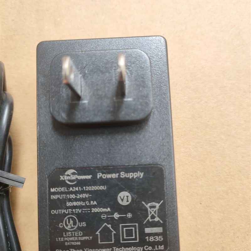原装XinSPower新斯宝A241-1202000U 12V2000MA电源适配器插头细小