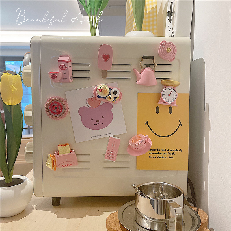 *漂亮的小姨妈* 法式复古粉嫩蛋糕磁性贴厨房树脂冰箱贴装饰磁铁