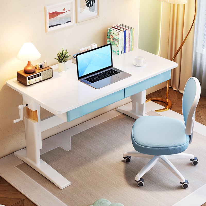 学习桌小学生书桌家用儿童手摇实木可升降写字桌男女孩作业课桌子