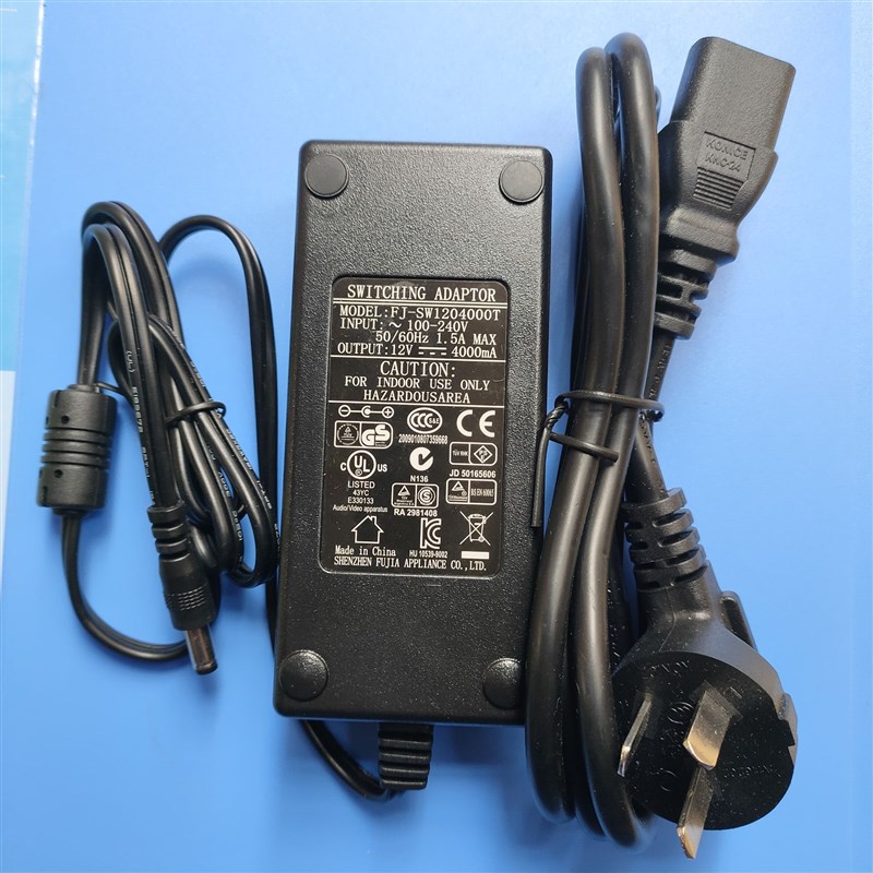 正品12V4000MA福佳FJ-SW1204000D T开关电源适配器12V4A稳压器