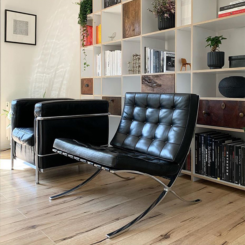 巴塞罗那椅北欧单人沙发椅休闲客厅设计师商务接待会客洽谈椅子