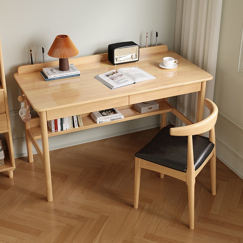 实木书桌儿童学习桌简约家用办公桌卧室中小学生写字桌成人电脑桌