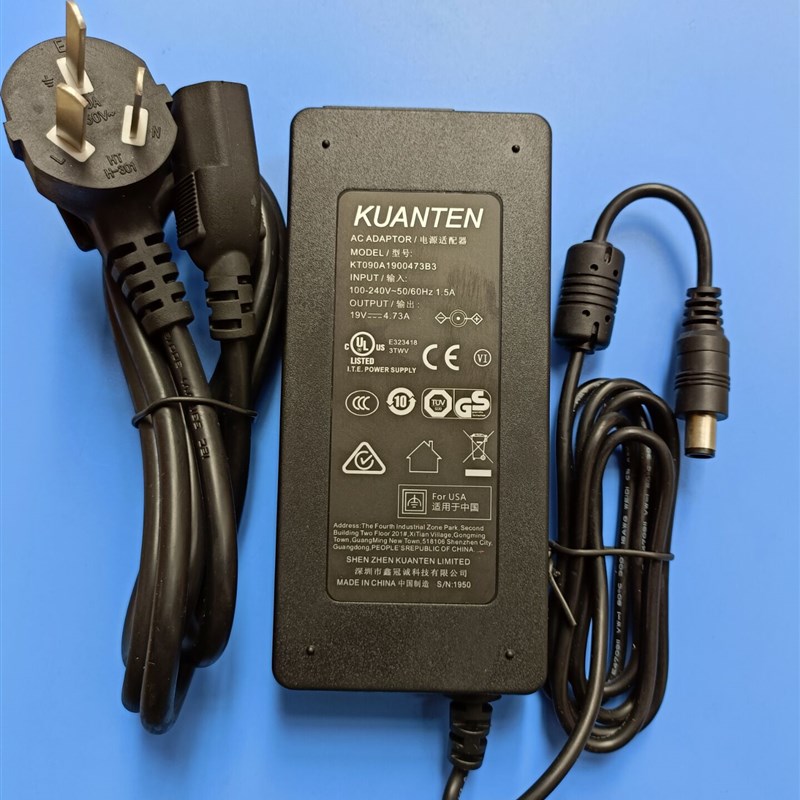 KUANTEN鑫冠诚19V4.73A电源适配器KT090A1900473B3一体机供应器