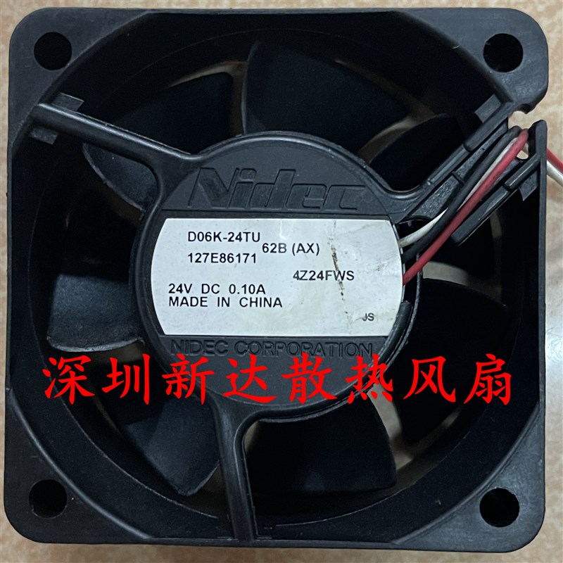 原装Nidec6025 24V 0.10A D06K-24TU 48B(AX)变频器散热风扇