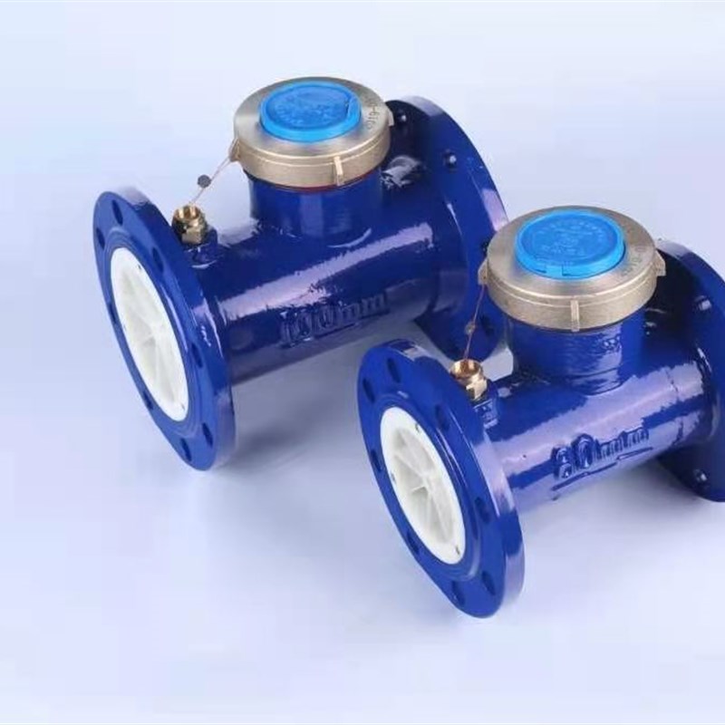 法兰水表 国标铜罩水平螺翼式冷水表 法兰数字冷水表50/100/200