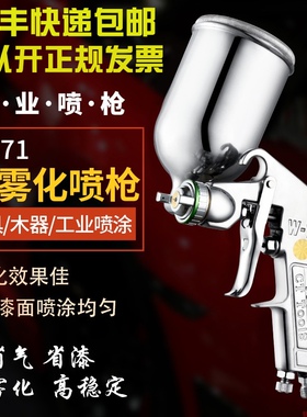 台湾W-71-77高雾化上壶汽车家具乳胶漆 油漆喷枪 气动喷漆 喷漆枪