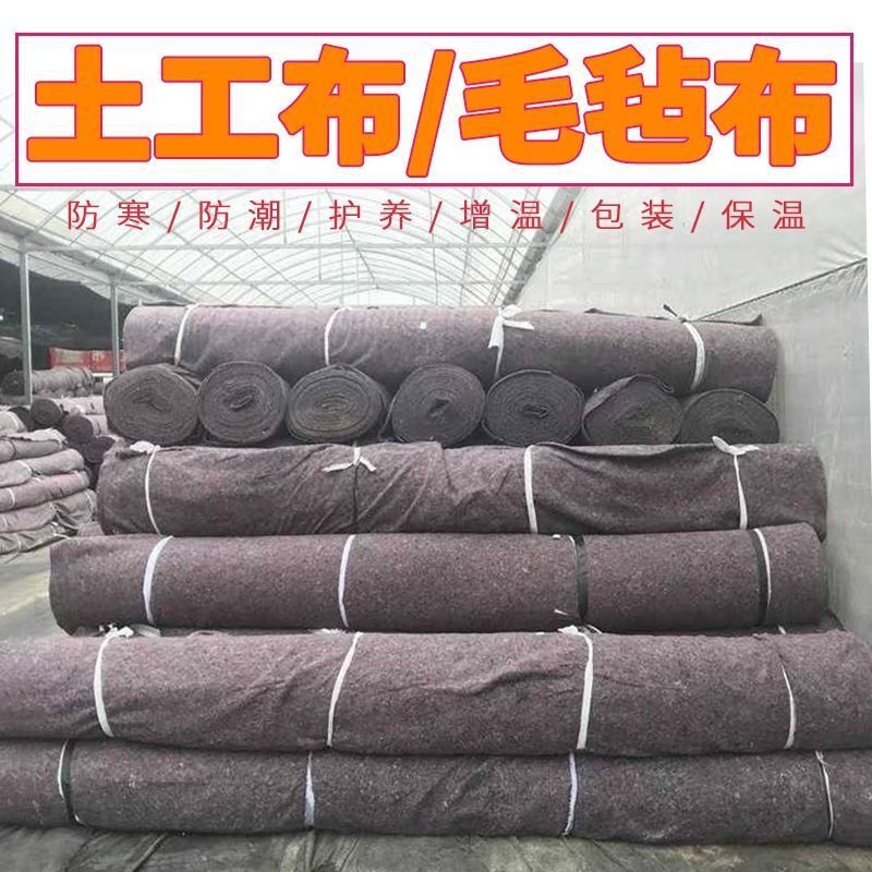 土工布工程布超大货车铺被黑心棉透水干湿200g家俱防护毯防晒大棚
