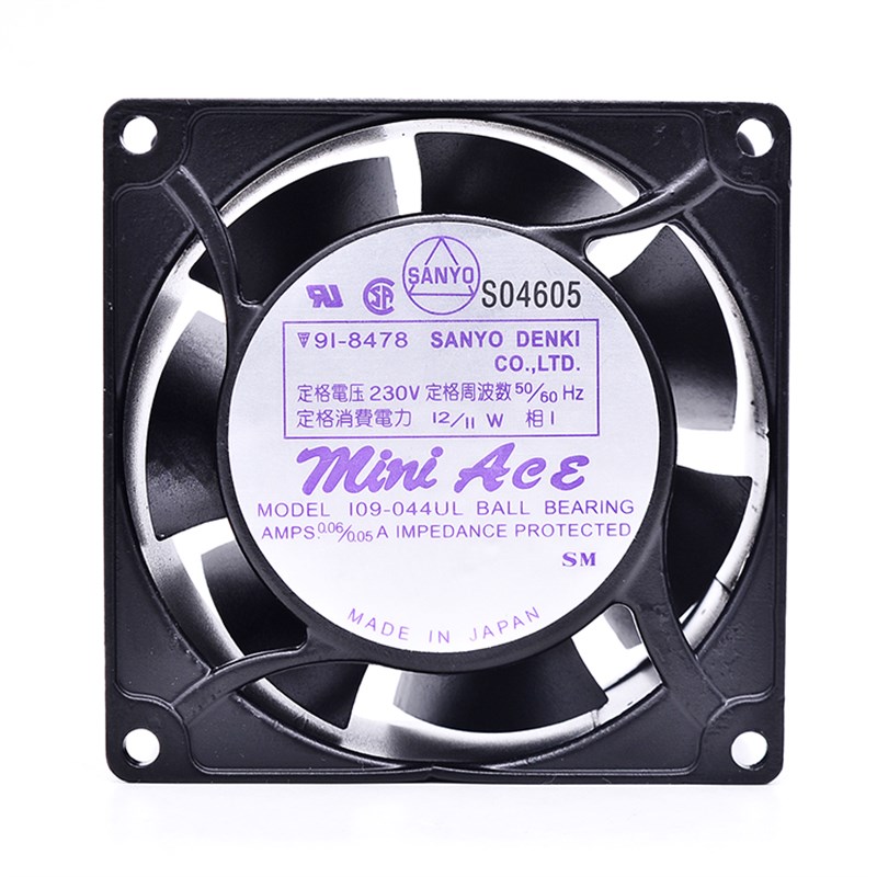 原装日本三洋 80*80*42MM 230V 12/11W 109-044UL机柜散热风扇