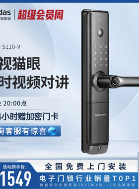 凯迪仕智能锁S110-V可视猫眼智能门锁指纹锁密码锁家用防盗门锁