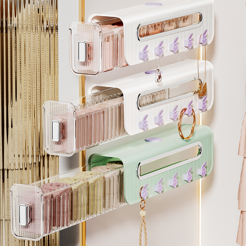 内衣收纳盒家用抽屉式装内裤袜子分隔盒壁挂式免打孔文胸整理神器