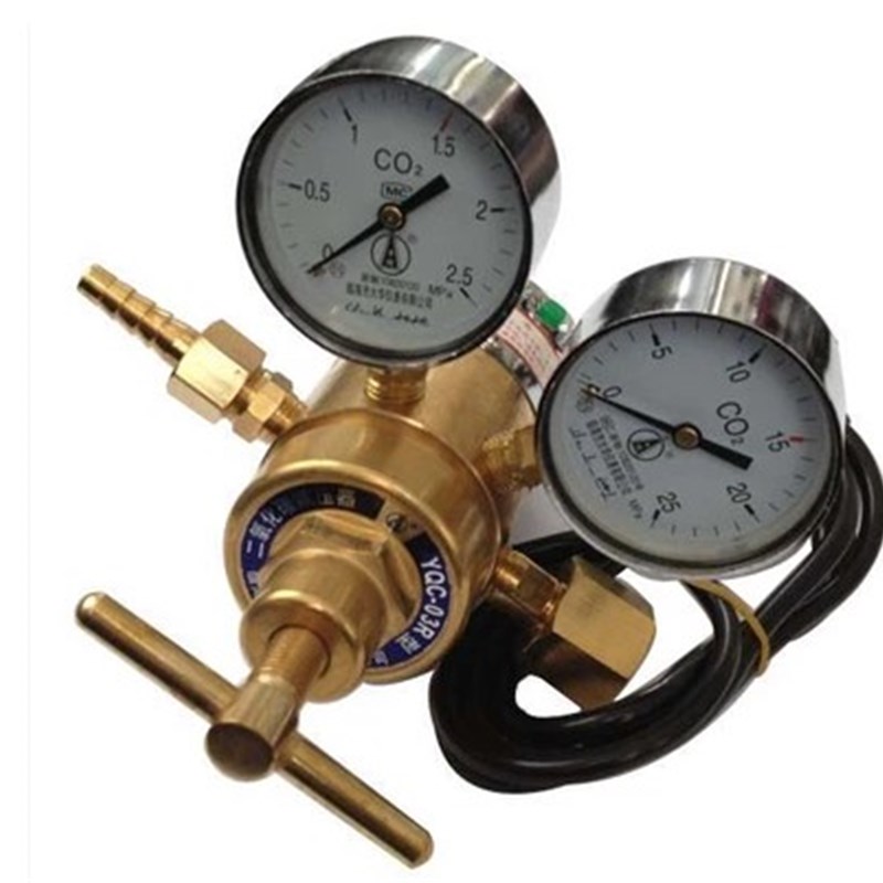 二氧化碳电加热减压器YQC-03R双表头220V临海大华仪表临华YQT-34