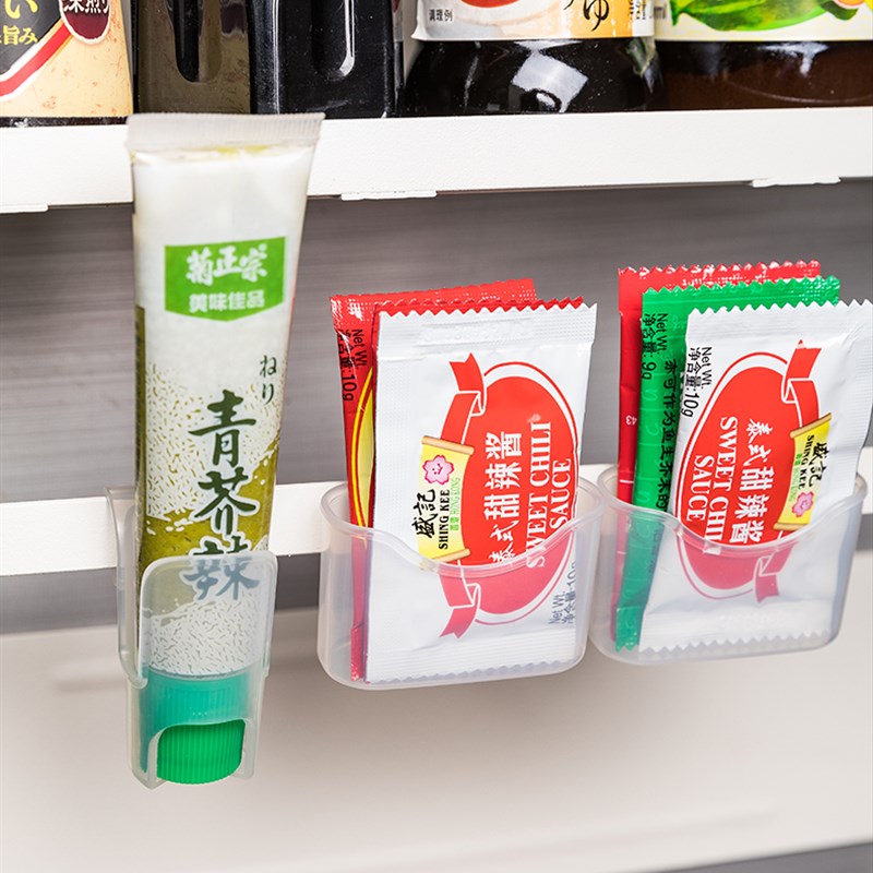 免打孔置物架方便面调料包迷你挂架冰箱侧壁收纳盒酱包芥末整理盒