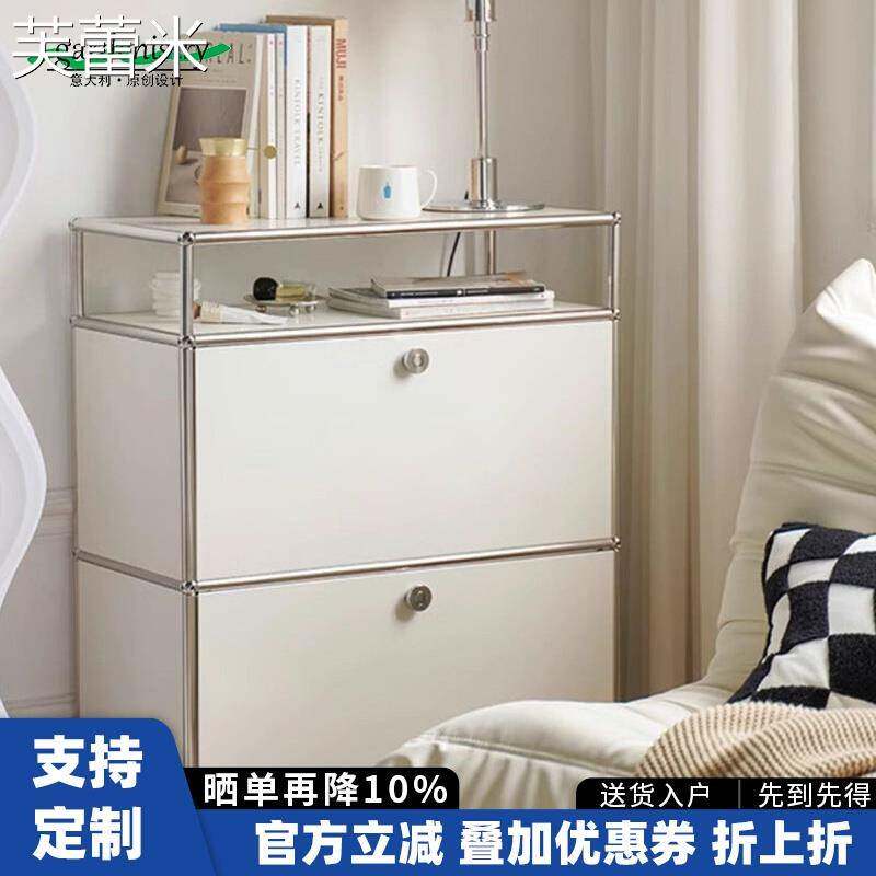 芙蕾米中古USM 柜 子不锈钢餐边 柜 客厅双层储物边 柜 简约现代模块组合斗 柜摆件饰品床笠拉车床笠拉车